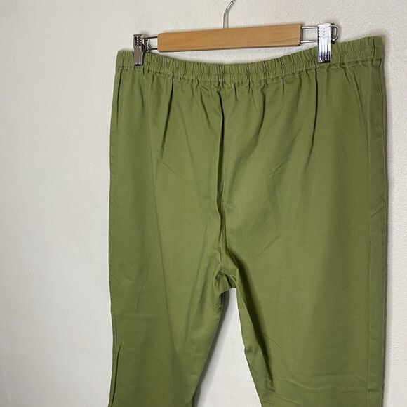 Suzanne Somers Green Floral Embroidered Elastic‎ Waist Pull On Pants Women’s 1X - Picture 6 of 10